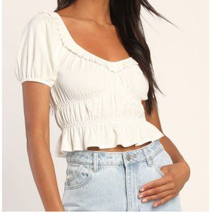 Lulus Ivory Smoked Top